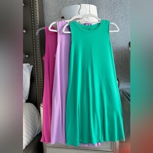 Time and Tru Women's Sleeveless Knit Swing Dresses Set of 3 Size L